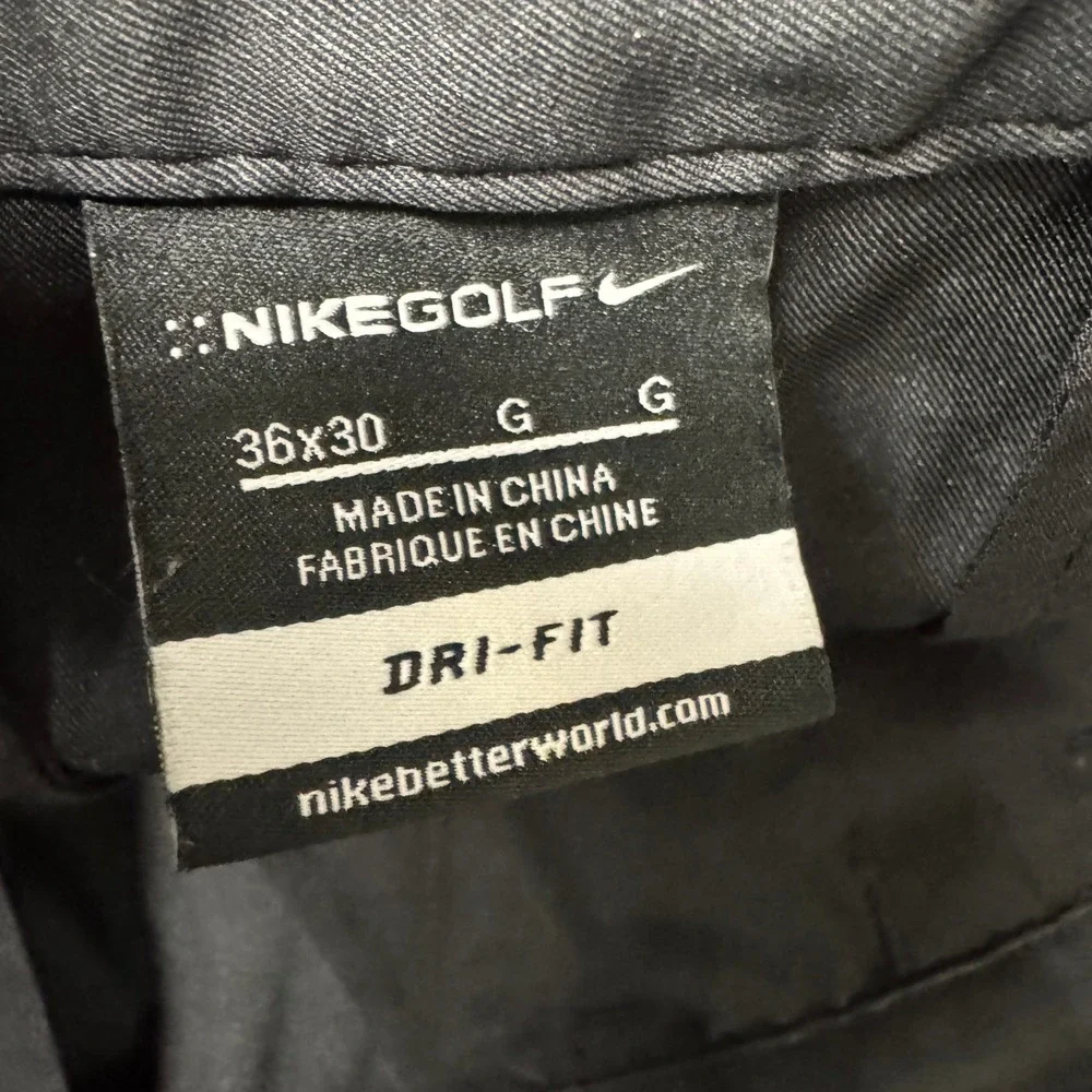 Nike Golf Pants Mens 36x30 ACTUAL‎ Dri-Fit Tech Straight Leg Black Athletic